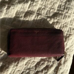 Fossil Burgundy Leather Clutch